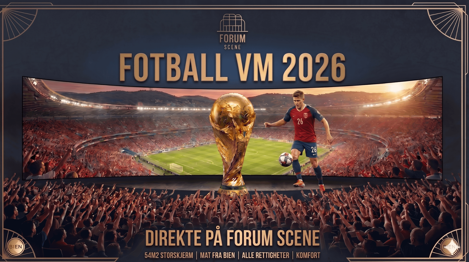 Fotball VM på Forum Scene - Dagspass 13.juni - Deportes en Bergen
