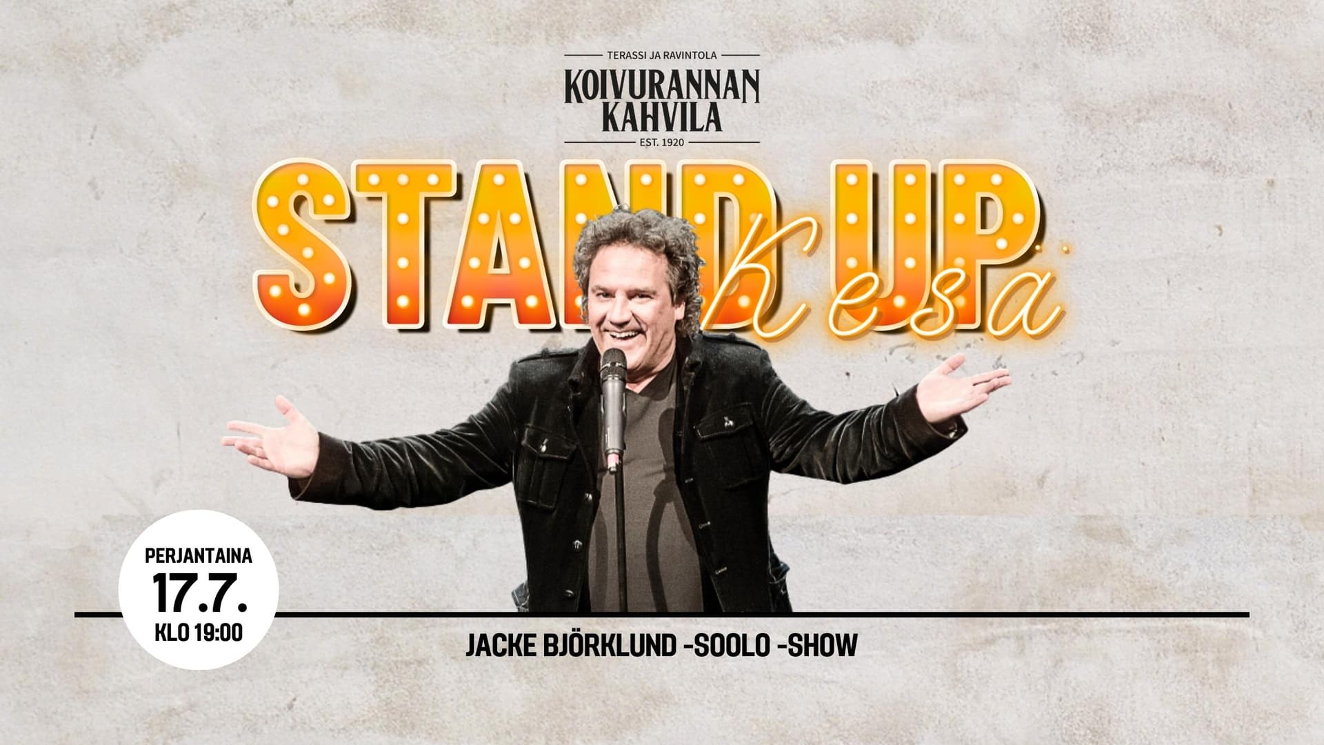 Jacke Björklund -soolo -Stand up show - Teatro en Oulu