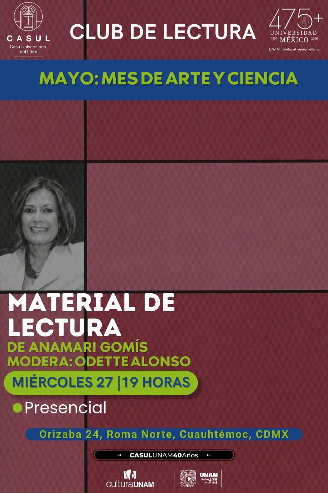 Club de lectura: Escritoras CASUL Anamari Gomís