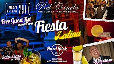 FREE Latin Dance Social at the Hard Rock Cafe NYC with DJ COCOTASO
