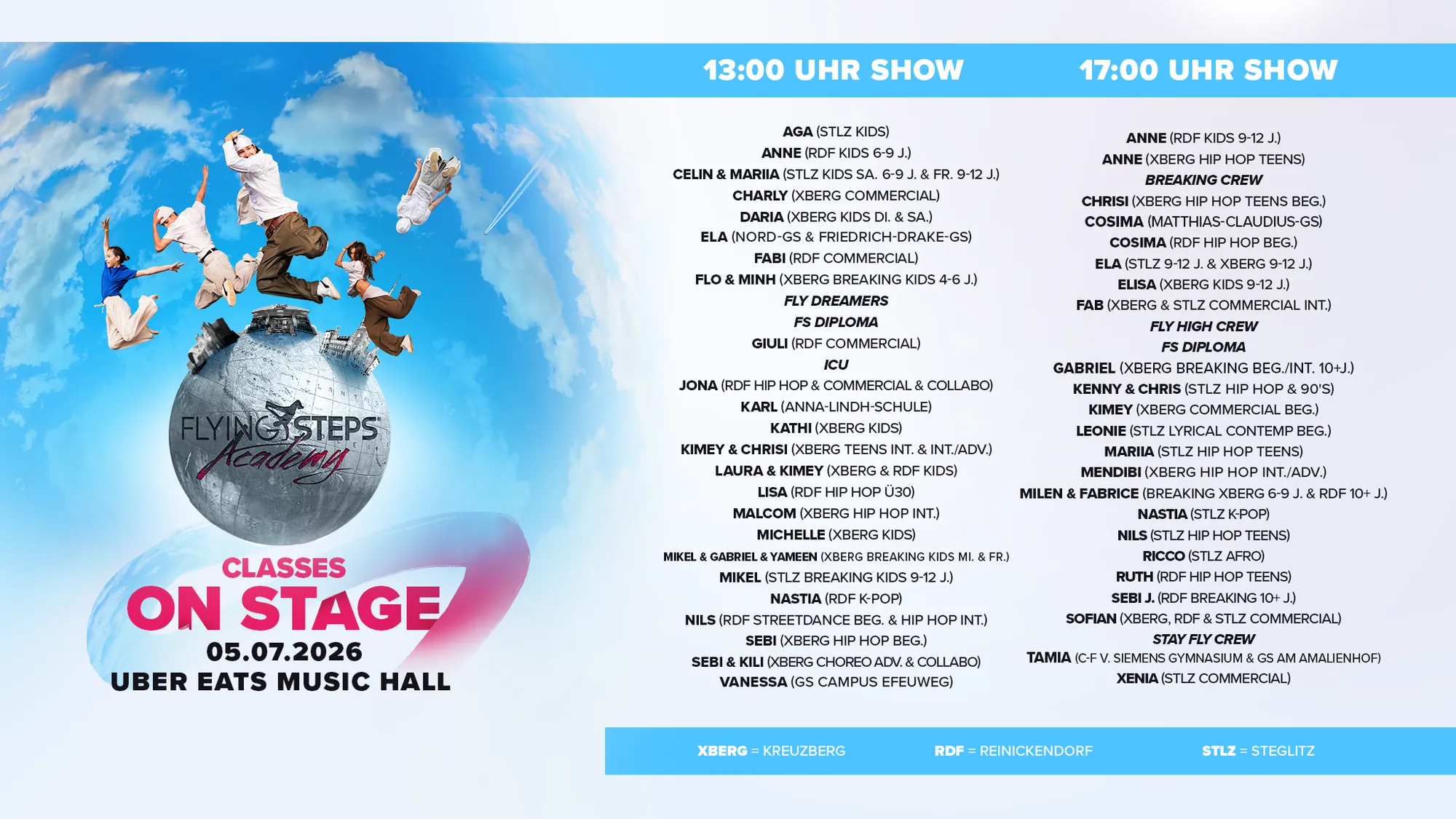 FLYING Steps Academy | Sommershow Classes - CombiTicket - Teatro en Berlin