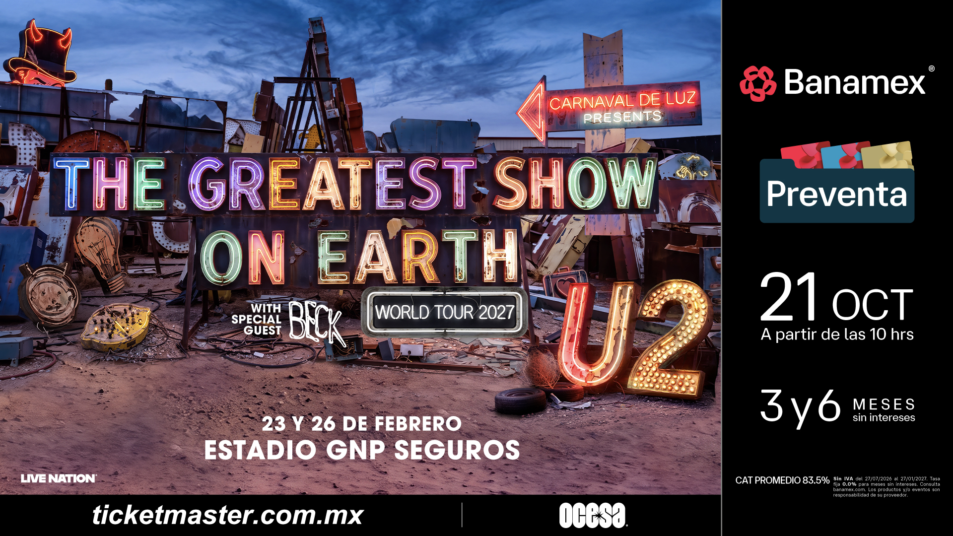 El regreso de U2 a los estadios con su nueva gira mundial