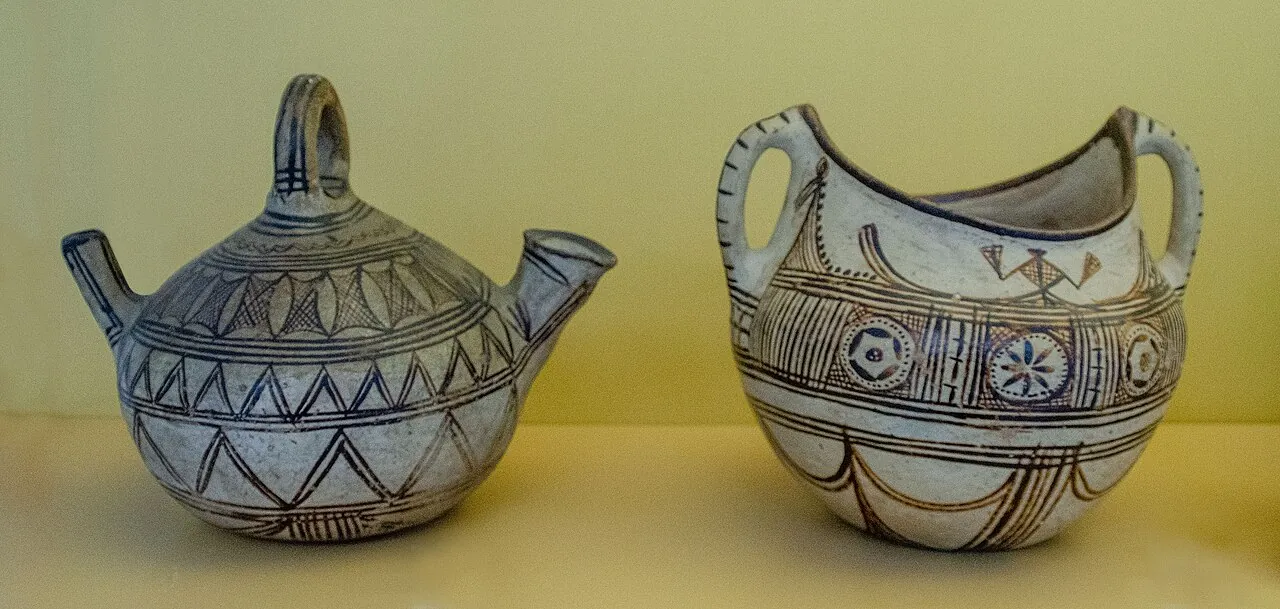 Piezas de la cultura imazighen (bereber) de Marruecos; hacia 1900-1950. Expuestas en el Museo Nacional de